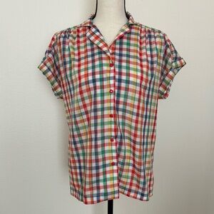 Vintage 80s Jantzen Checks Button Down Top